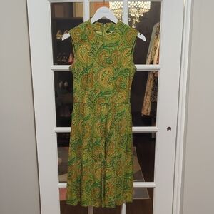 Green Paisley Midi Dress